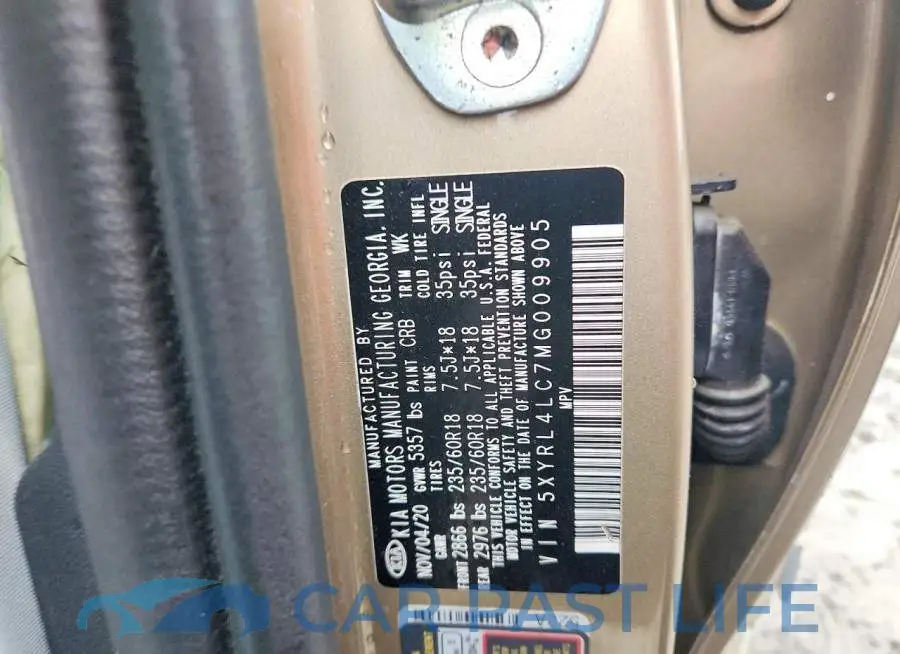 5XYRL4LC7MG009905# 13
