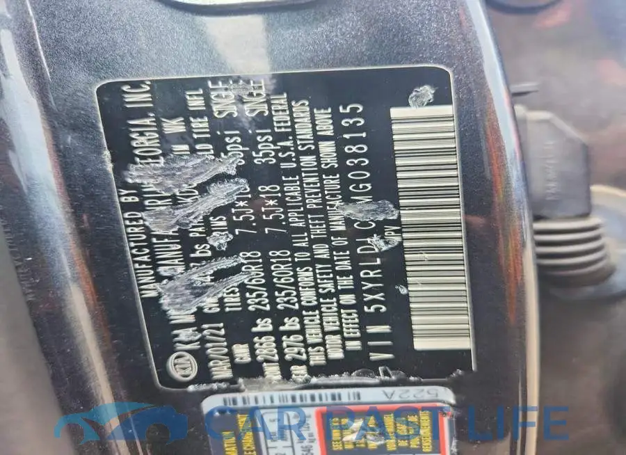 5XYRLDLC8MG038135# 12