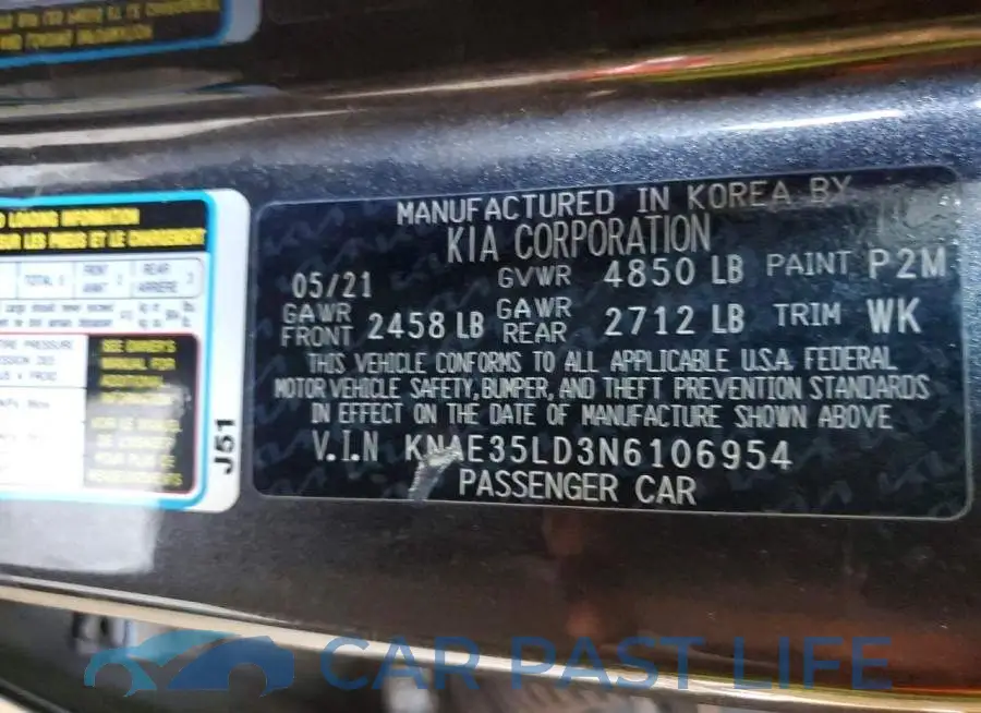 KNAE35LD3N6106954# 12