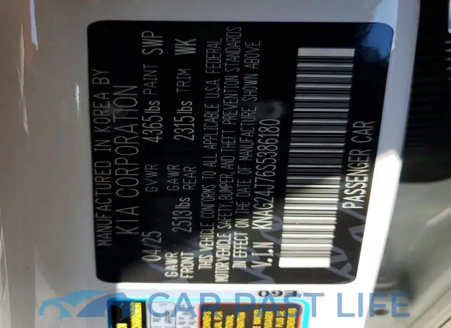 KNAG24J76S5386180# 12