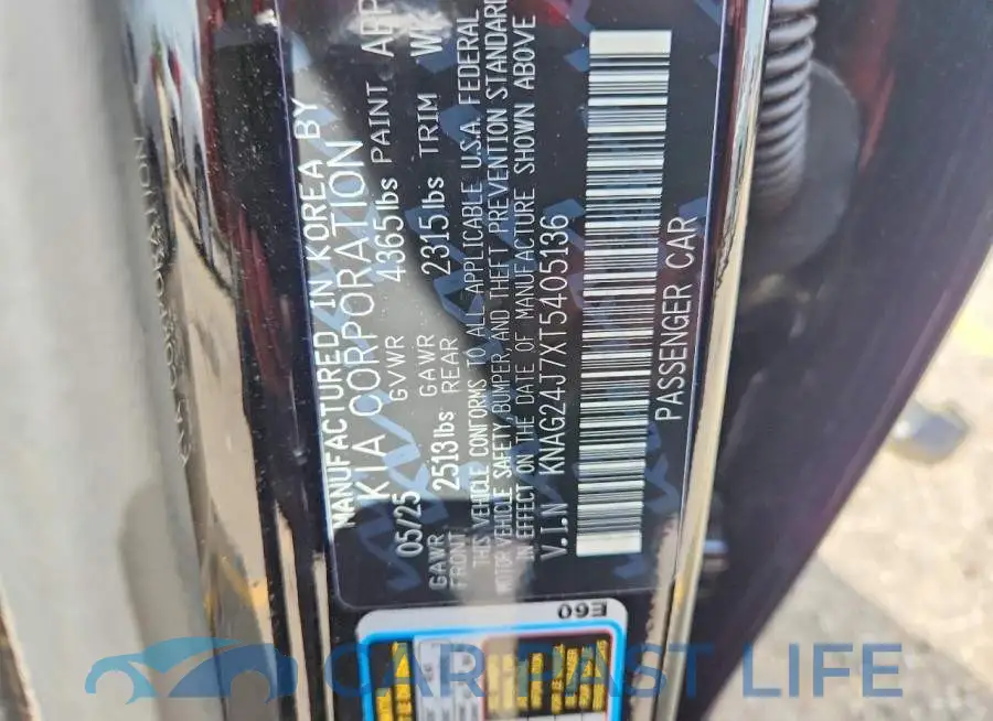 KNAG24J7XT5405136# 13