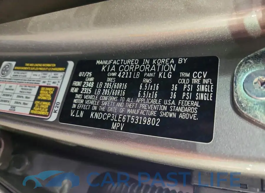 KNDCP3LE6T5319802# 13