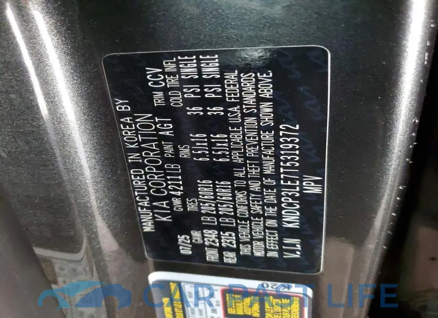 KNDCP3LE7T5319372# 12