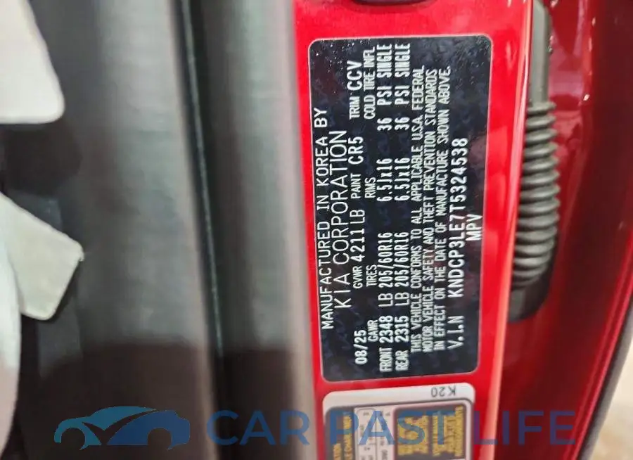 KNDCP3LE7T5324538# 13