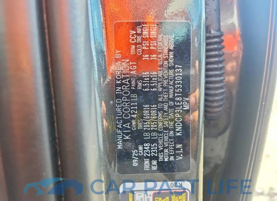 KNDCP3LE8T5330137# 14
