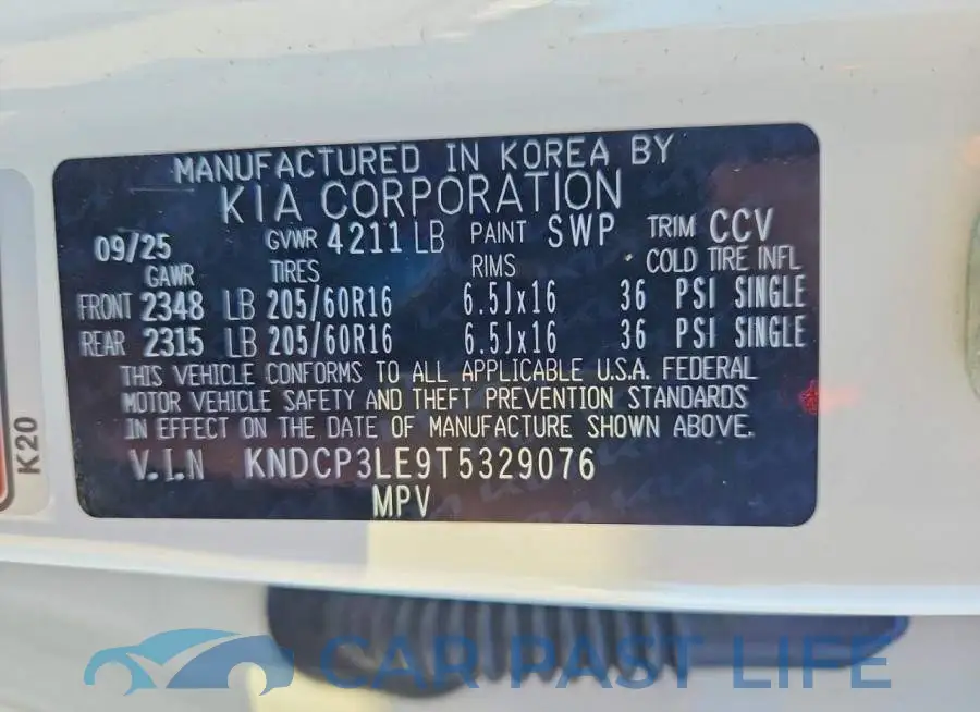 KNDCP3LE9T5329076# 13