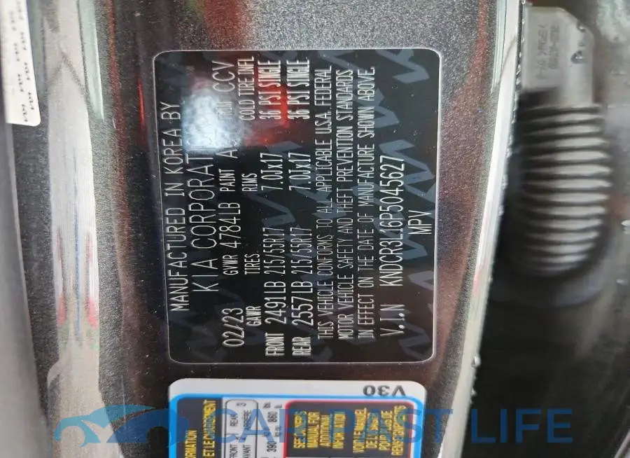 KNDCR3L16P5045627# 13