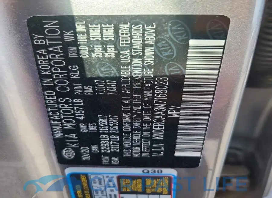 KNDERCAA3M7168023# 13