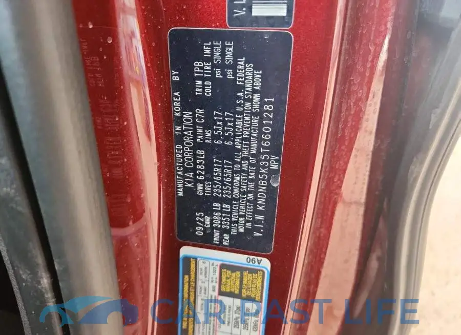 KNDNB5K35T6601281# 14