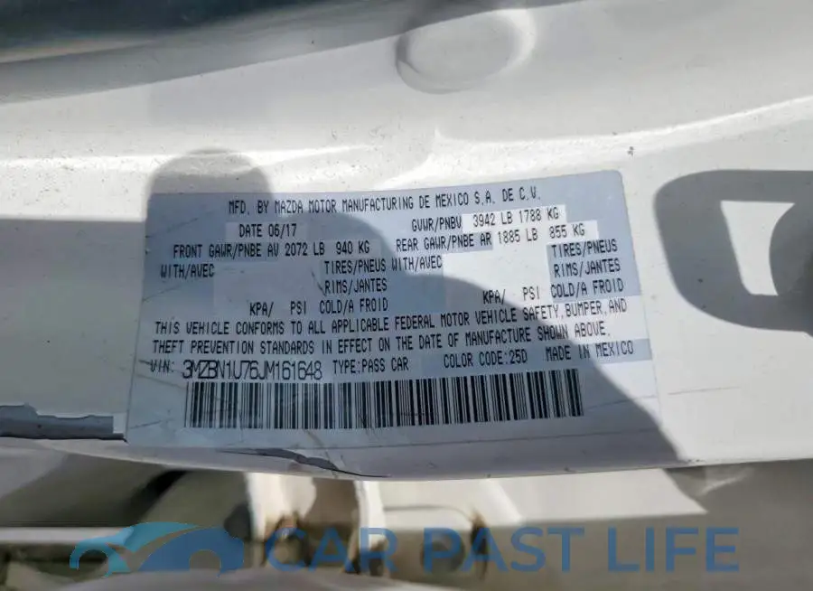 3MZBN1U76JM161648# 12