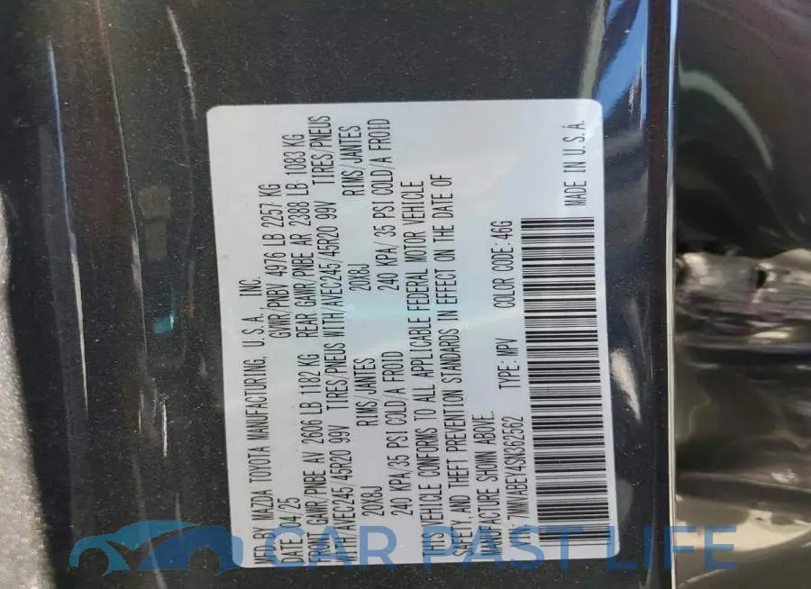 7MMVABEY4SN362562# 14