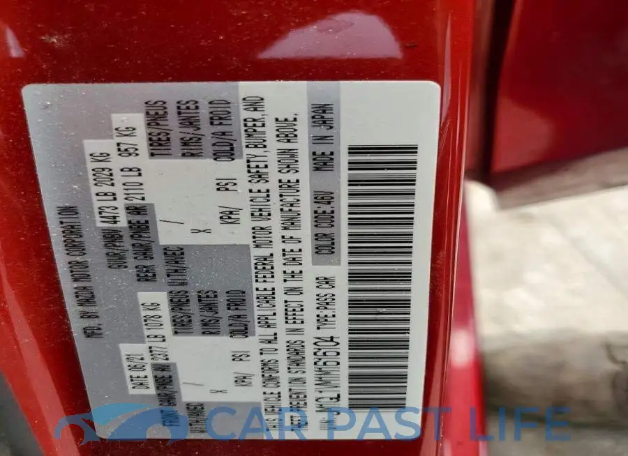 JM1GL1VM1M1616104# 12
