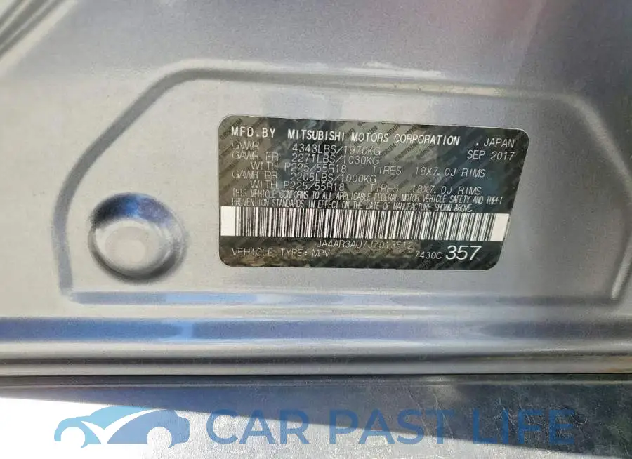 JA4AR3AU7JZ013512# 13