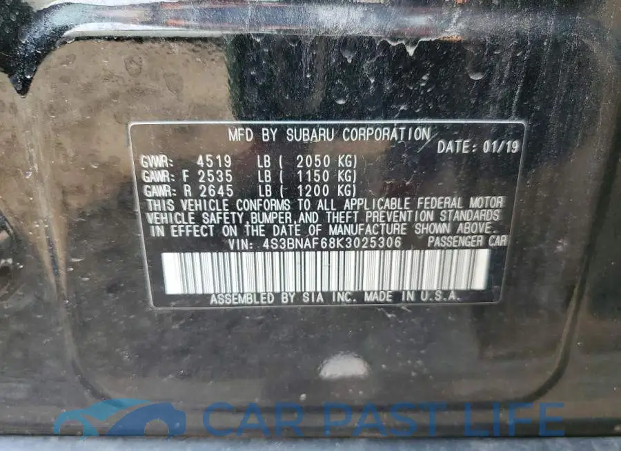 4S3BNAF68K3025306# 12