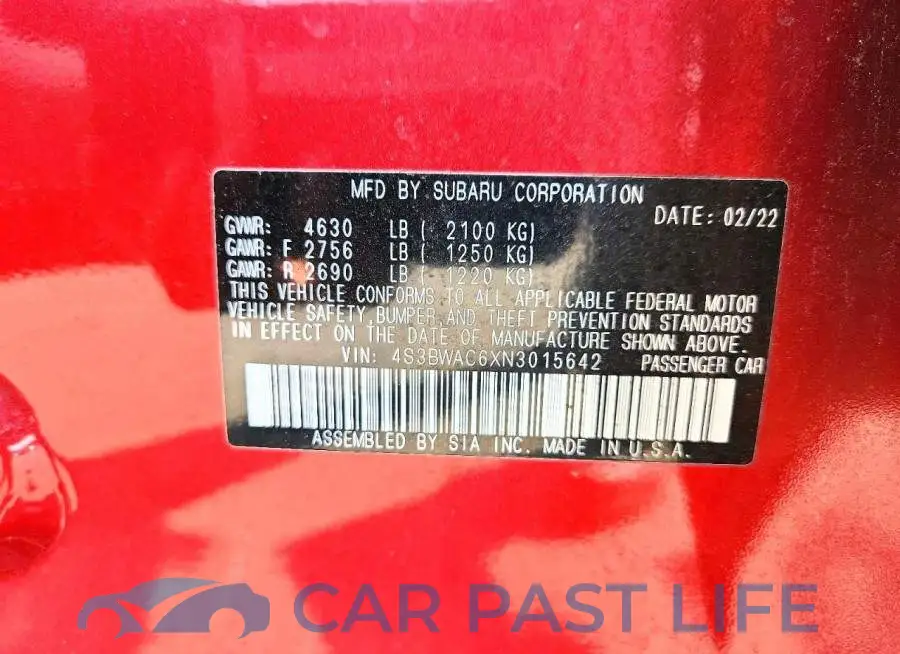 4S3BWAC6XN3015642# 12