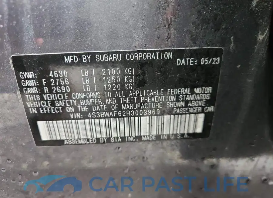 4S3BWAF62R3003969# 12