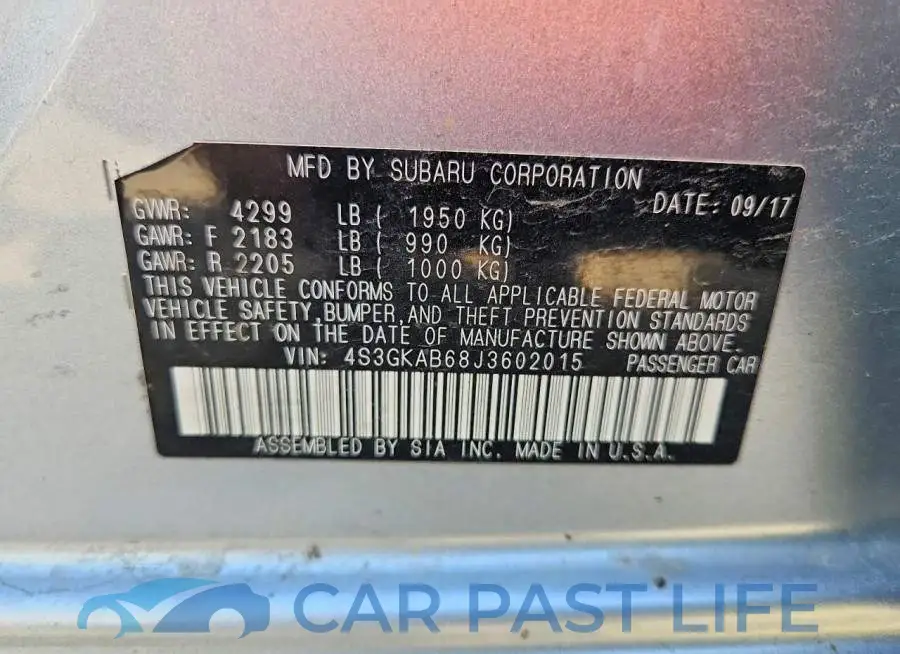 4S3GKAB68J3602015# 13