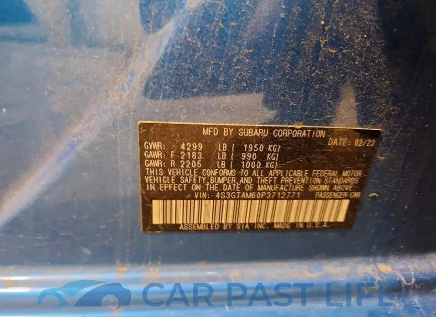 4S3GTAM60P3712771# 13