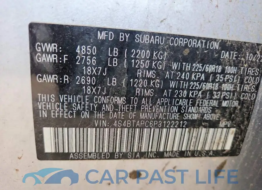 4S4BTAPC6P3122212# 13