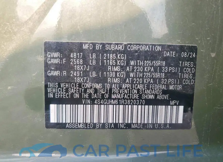 4S4GUHM61R3820370# 13