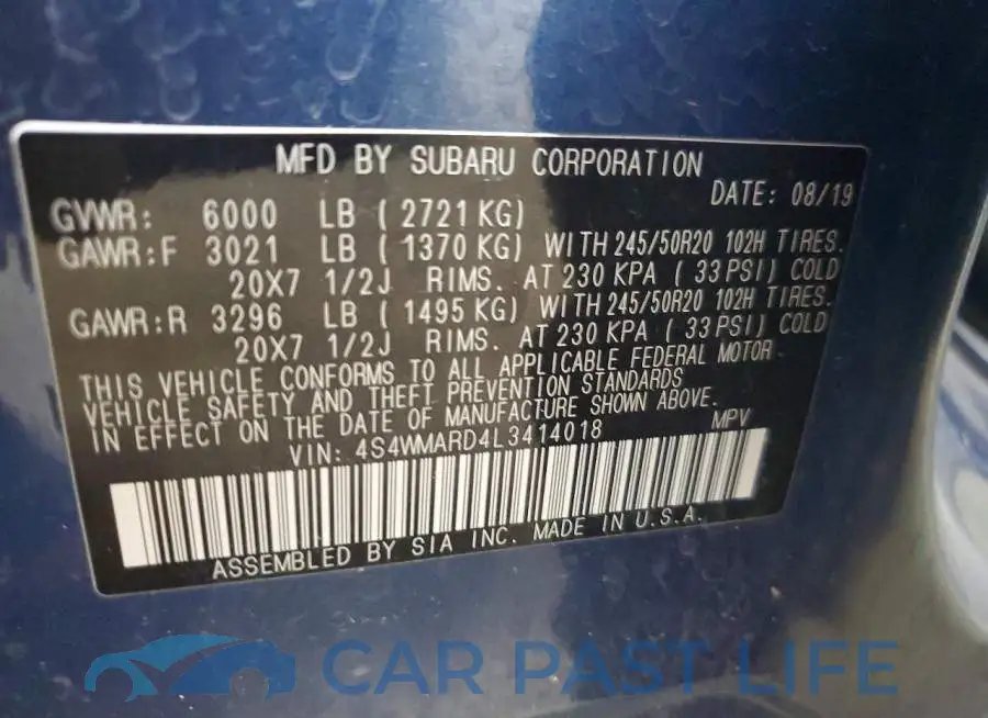 4S4WMARD4L3414018# 14