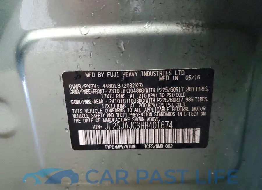 JF2SJAJC3HH401674# 14