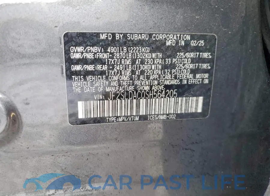 JF2SLDAC0SH564205# 13