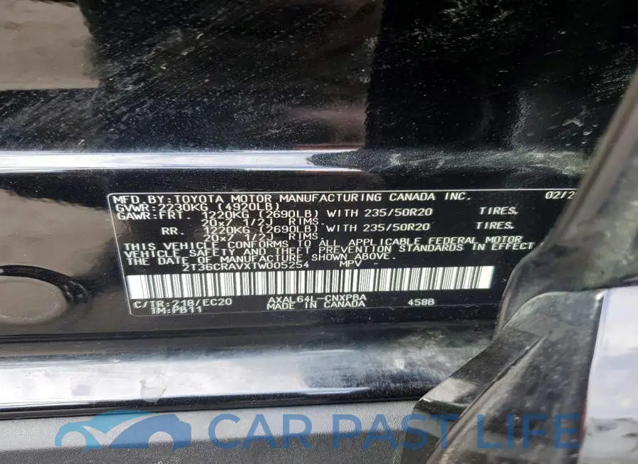 2T36CRAVXTW005254# 14