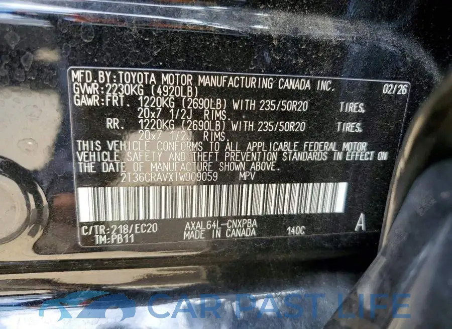 2T36CRAVXTW009059# 13
