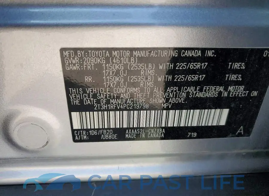 2T3H1RFV4PC219798# 13