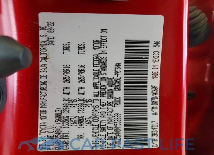 3TMCZ5AN0NM532699# 12