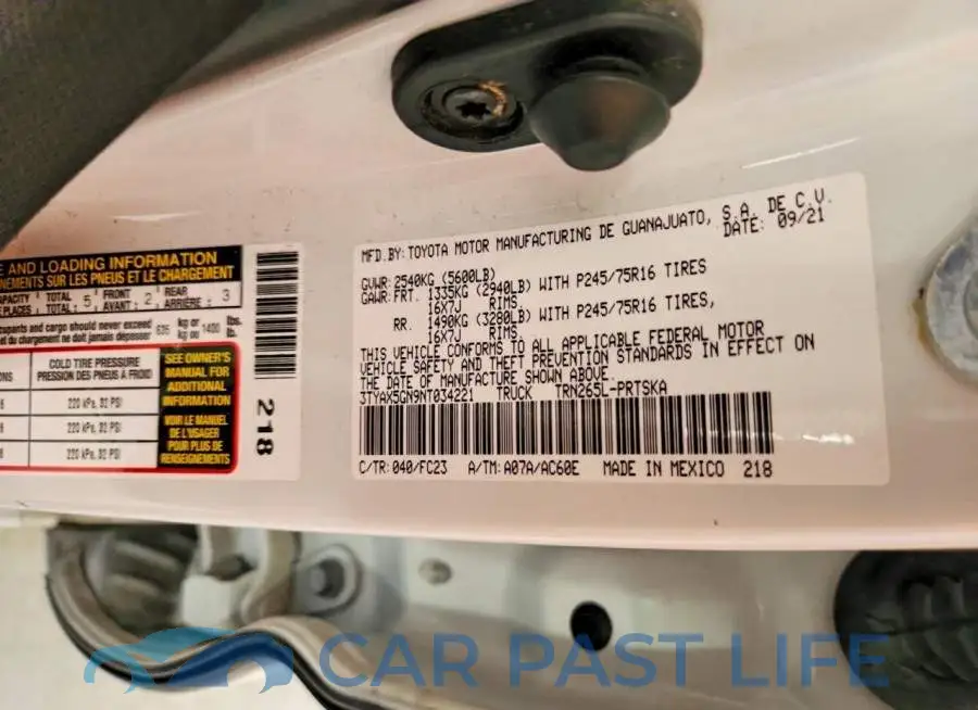 3TYAX5GN9NT034221# 12
