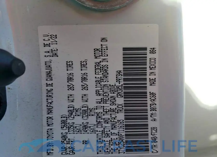 3TYCZ5ANXPT116165# 13