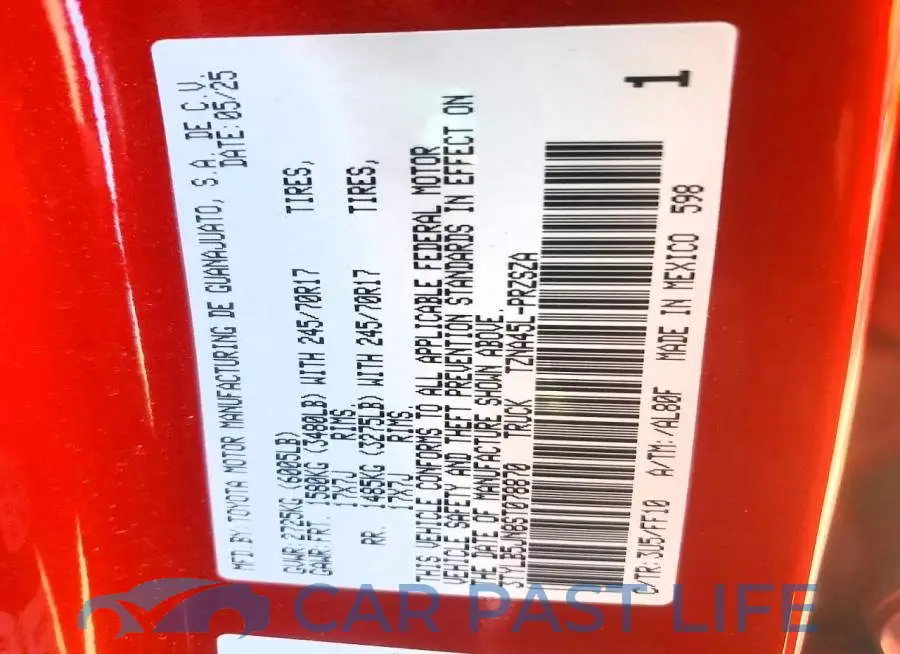 3TYLB5JN8ST078870# 12