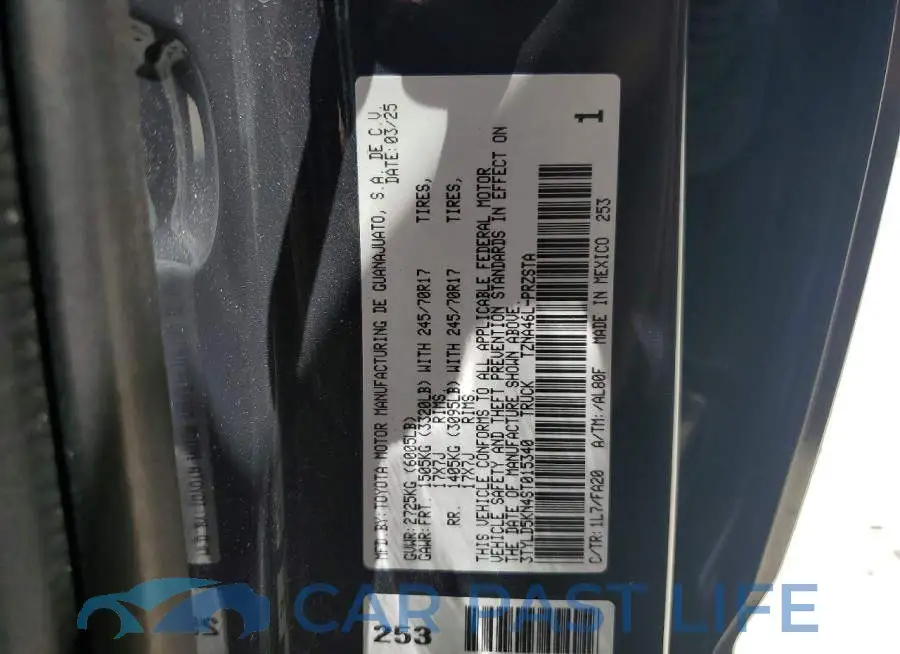 3TYLD5KN4ST015340# 12