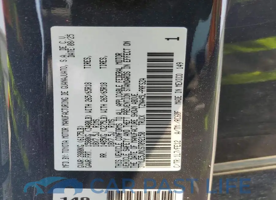 3TYLE5JN1ST092150# 13