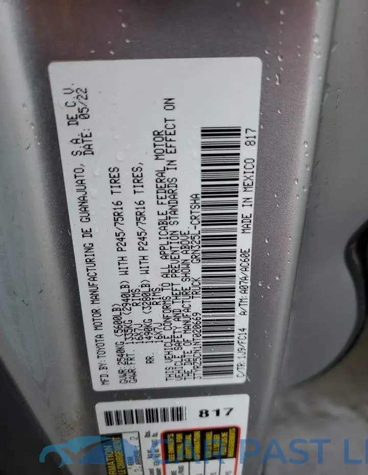 3TYRZ5CN1NT020669# 12
