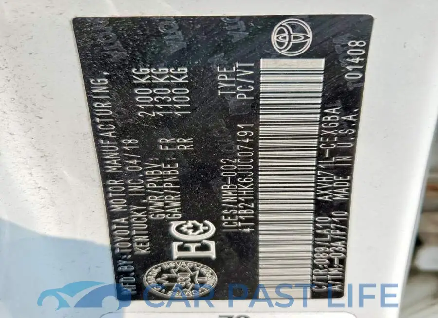 4T1B21HK6JU007491# 13