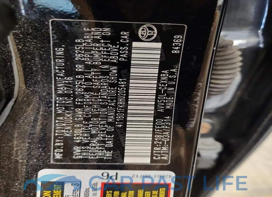 4T1BD1FK8HU205481# 12