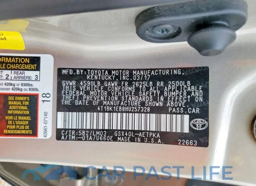 4T1BK1EB8HU257328# 12
