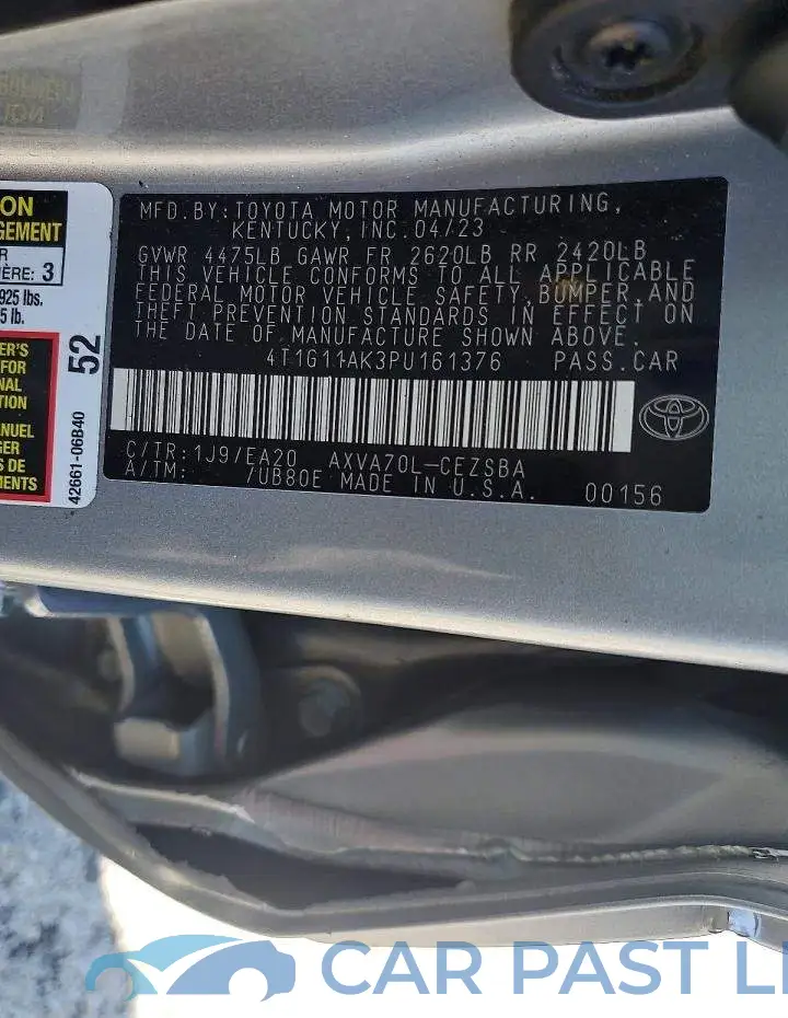 4T1G11AK3PU161376# 12
