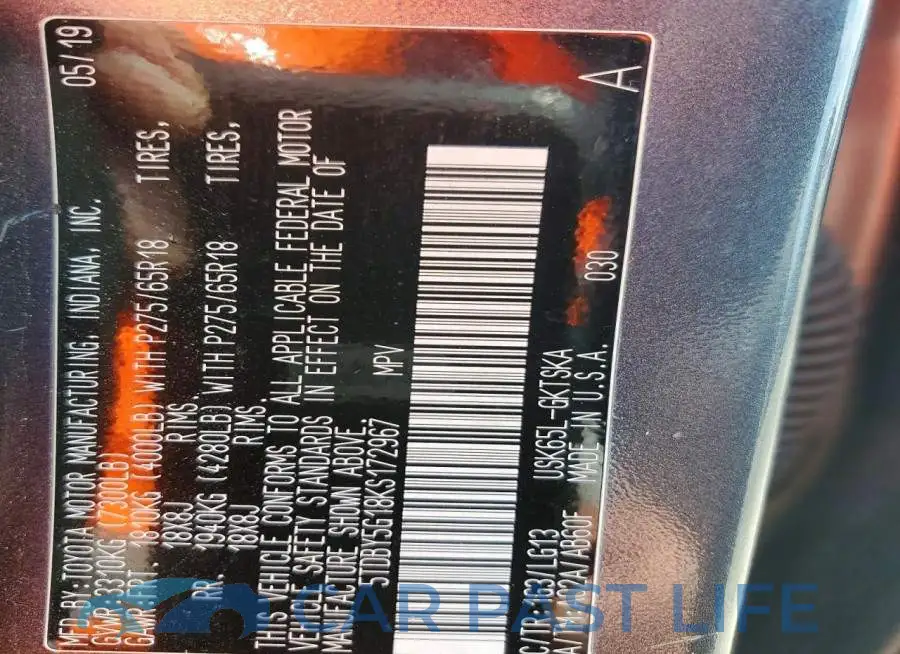 5TDBY5G18KS172967# 13