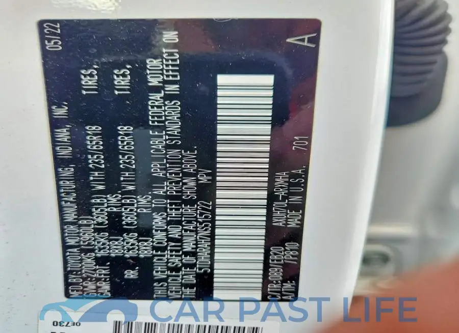 5TDHARAH7NS515722# 14