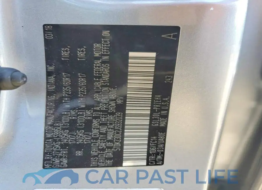 5TDKZ3DC2JS932039# 13