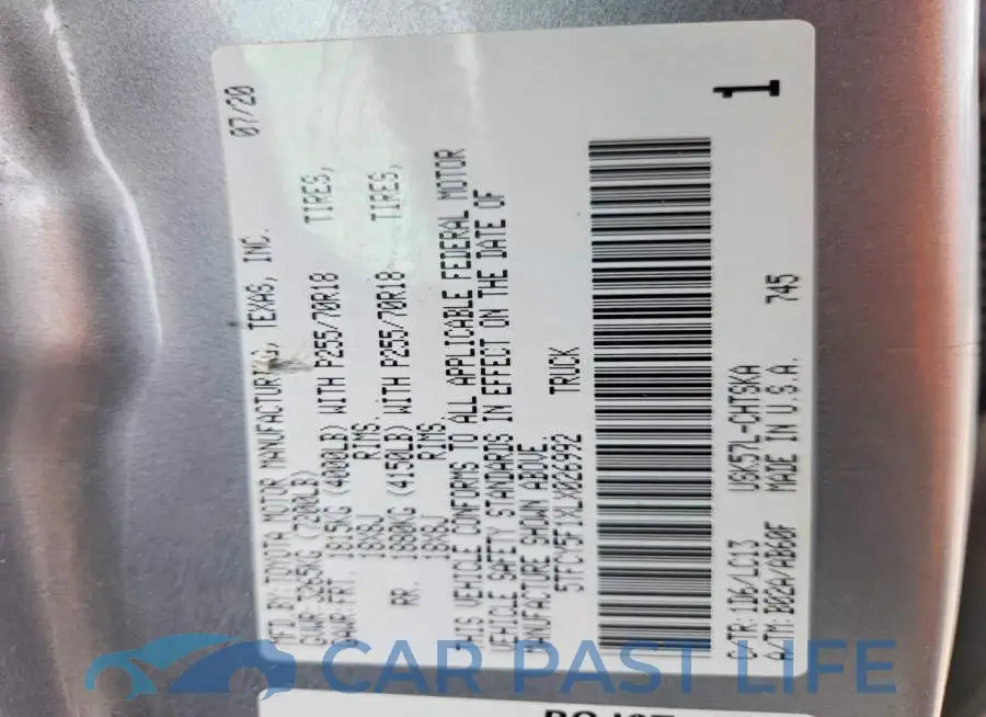 5TFCY5F1XLX026992# 13