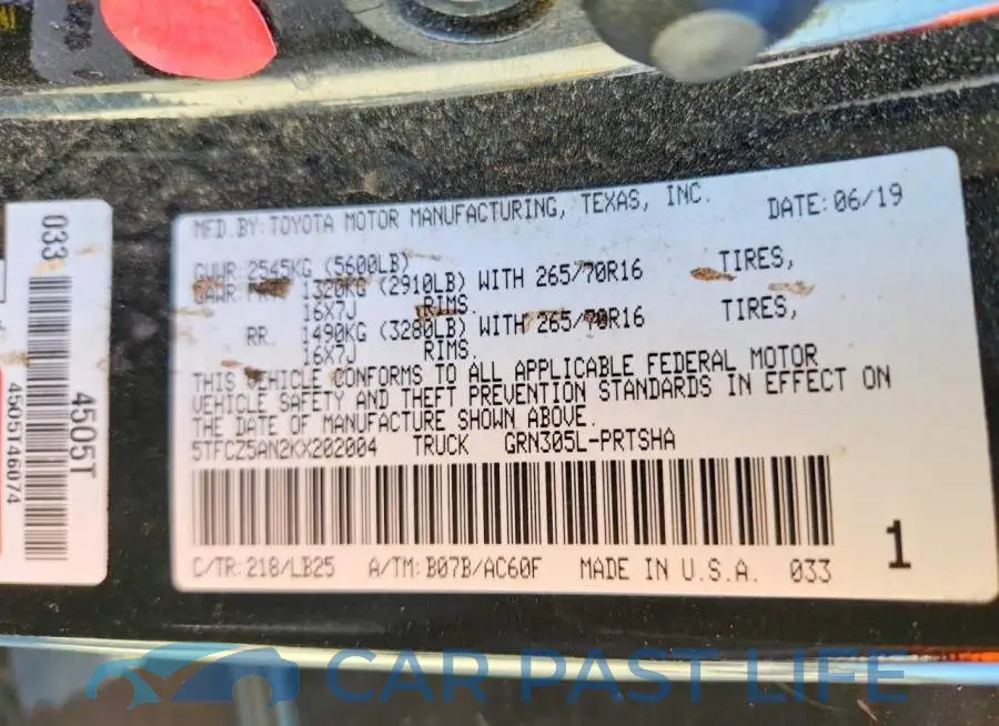 5TFCZ5AN2KX202004# 12