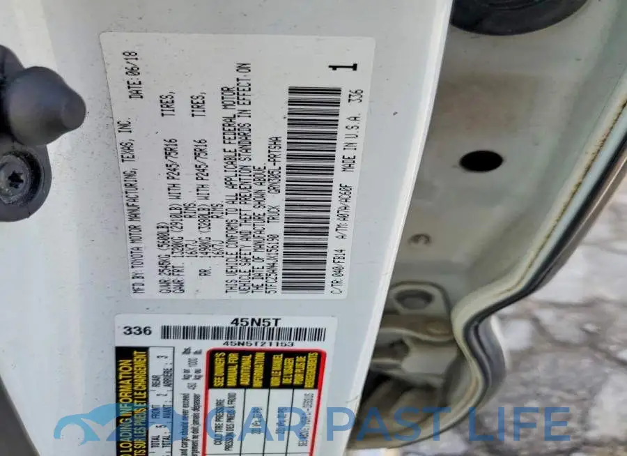 5TFCZ5AN4JX156190# 12