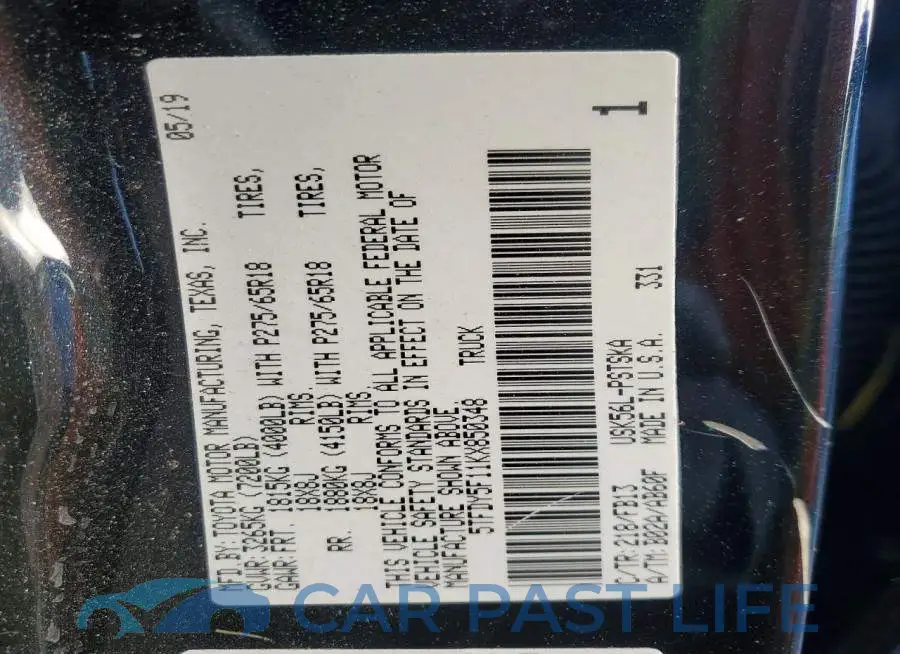 5TFDY5F11KX850348# 13