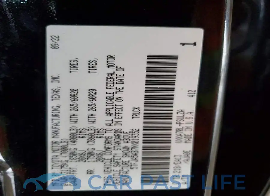 5TFJA5AB7NX019352# 12