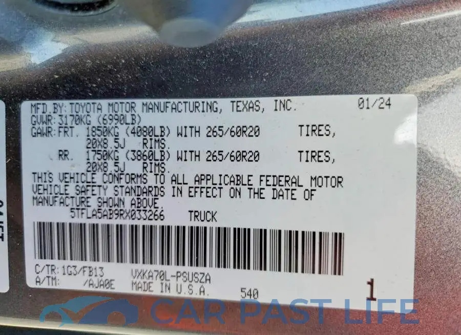 5TFLA5AB9RX033266# 13
